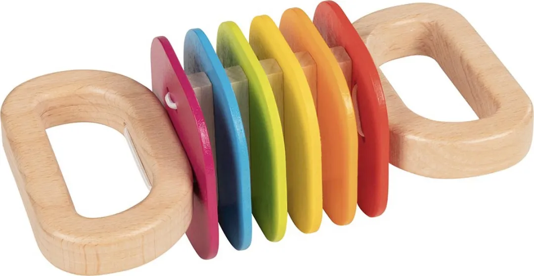 Goki Regenboog Klapper Hout - 16x8x6cm Multicolor