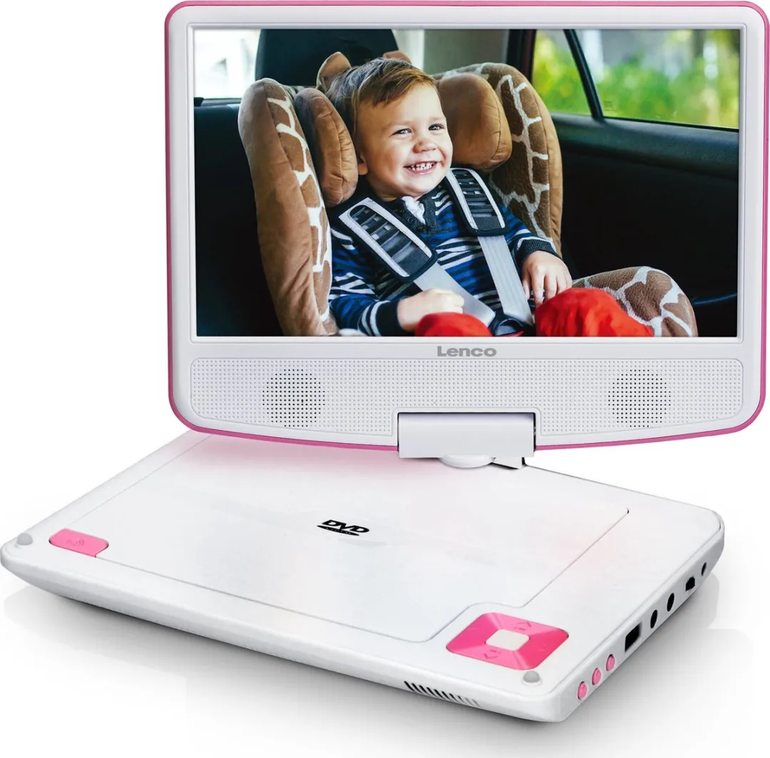 Lenco DVP-920PK Draagbare DVD-speler - Roze/Zwart - afbeelding 6 van 6
