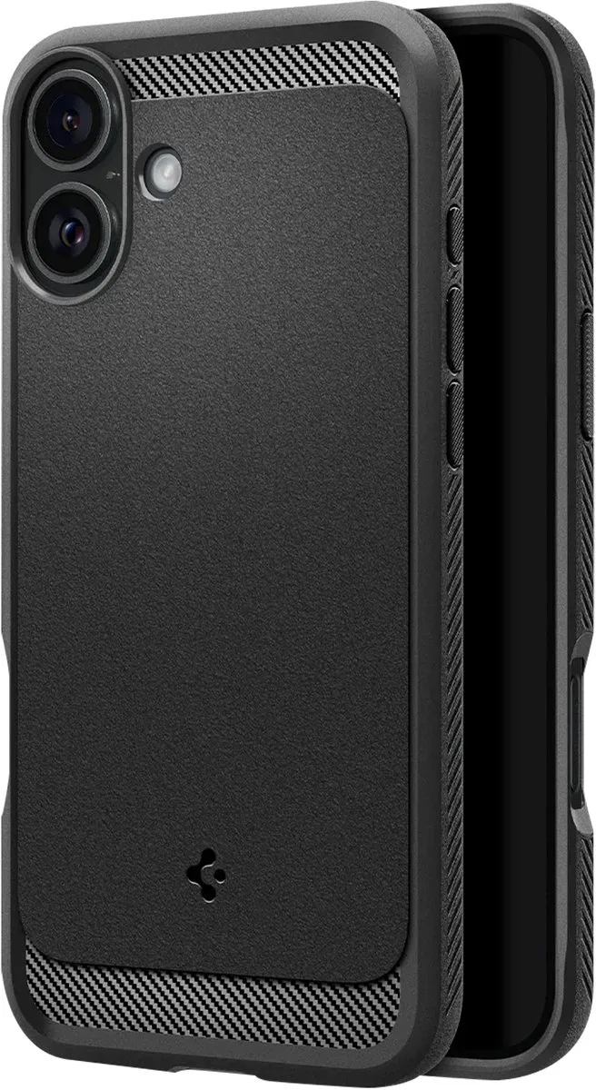 Spigen Rugged Armor MagFit ACS08214 Hoesje - iPhone 16 - Zwart