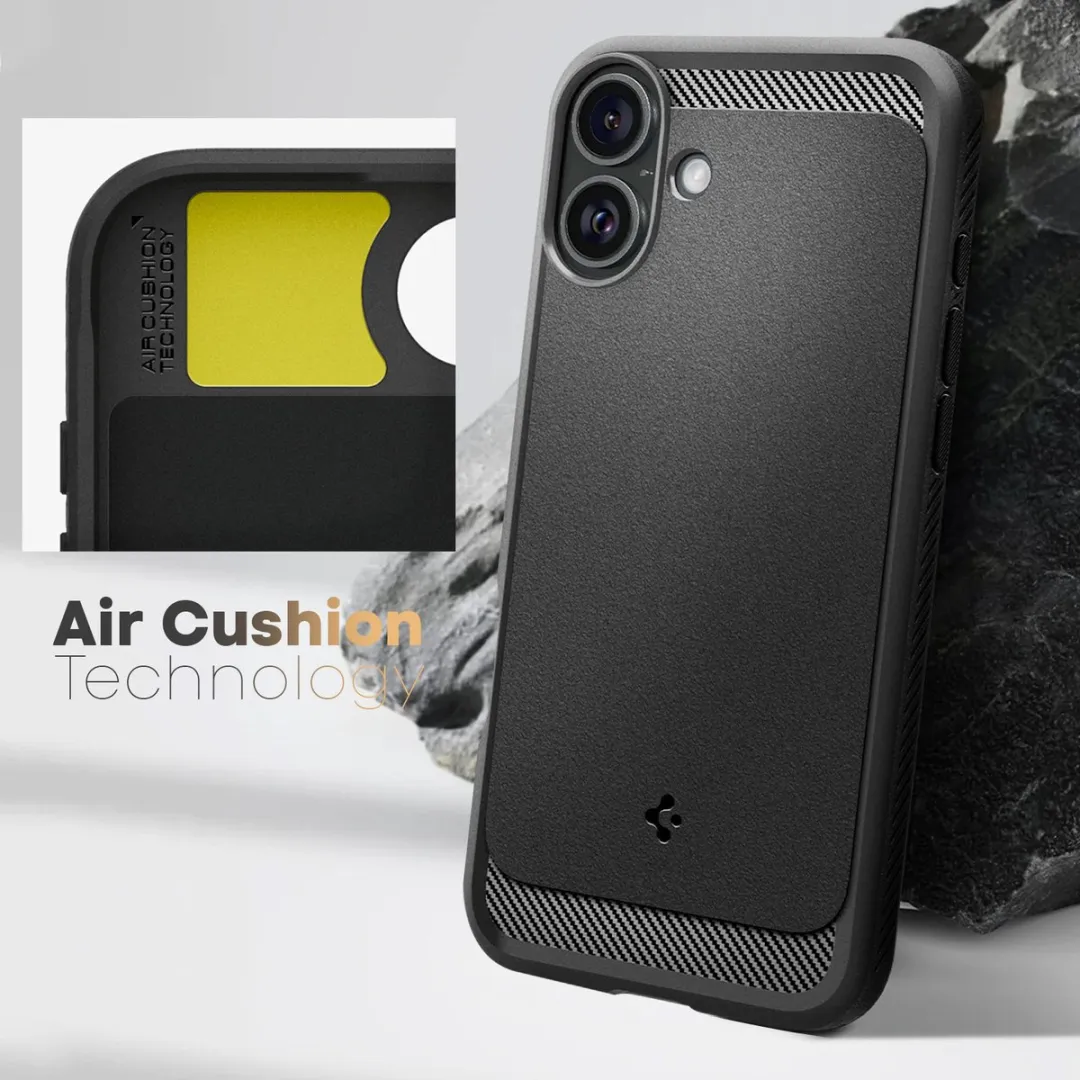 Spigen Rugged Armor MagFit ACS08214 Hoesje - iPhone 16 - Zwart