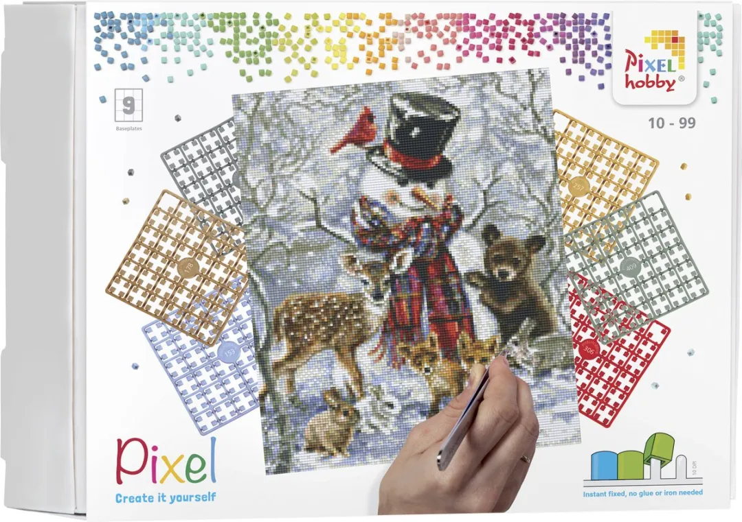 Pixelhobby Kerst Geschenkdoos Sneeuwman met Dieren