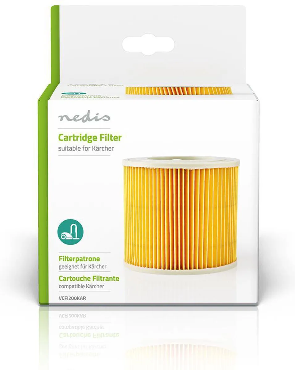 Nedis VCFI200KAR Cartridgefilter - Wit - o.a. Kärcher A 2101/A 2201