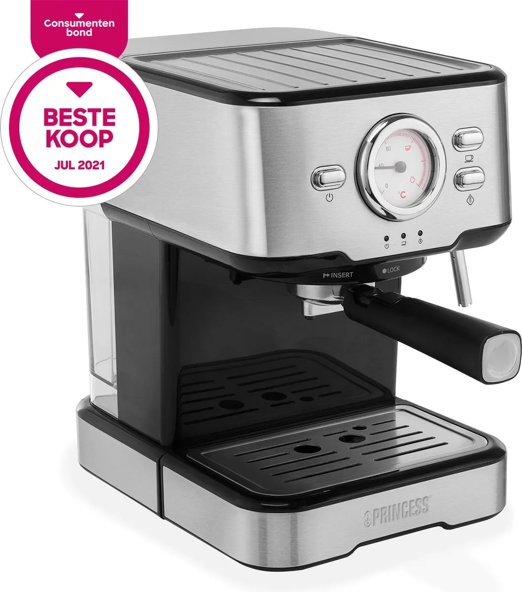 Princess 249415 Koffiezetapparaat Espresso - 2 Kopjes - 1,5L - Zilver - afbeelding 6 van 6