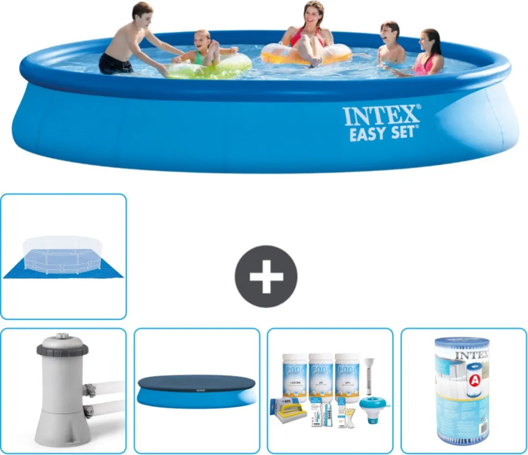 Intex Easy Set Zwembad 457x84cm - Blauw