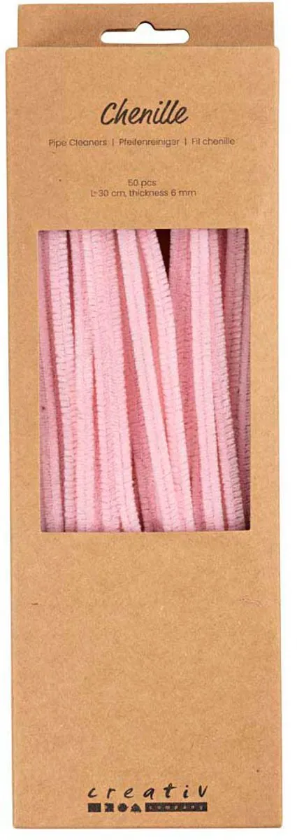 Creativ Company Chenille 30cm Roze - 50 Stuks