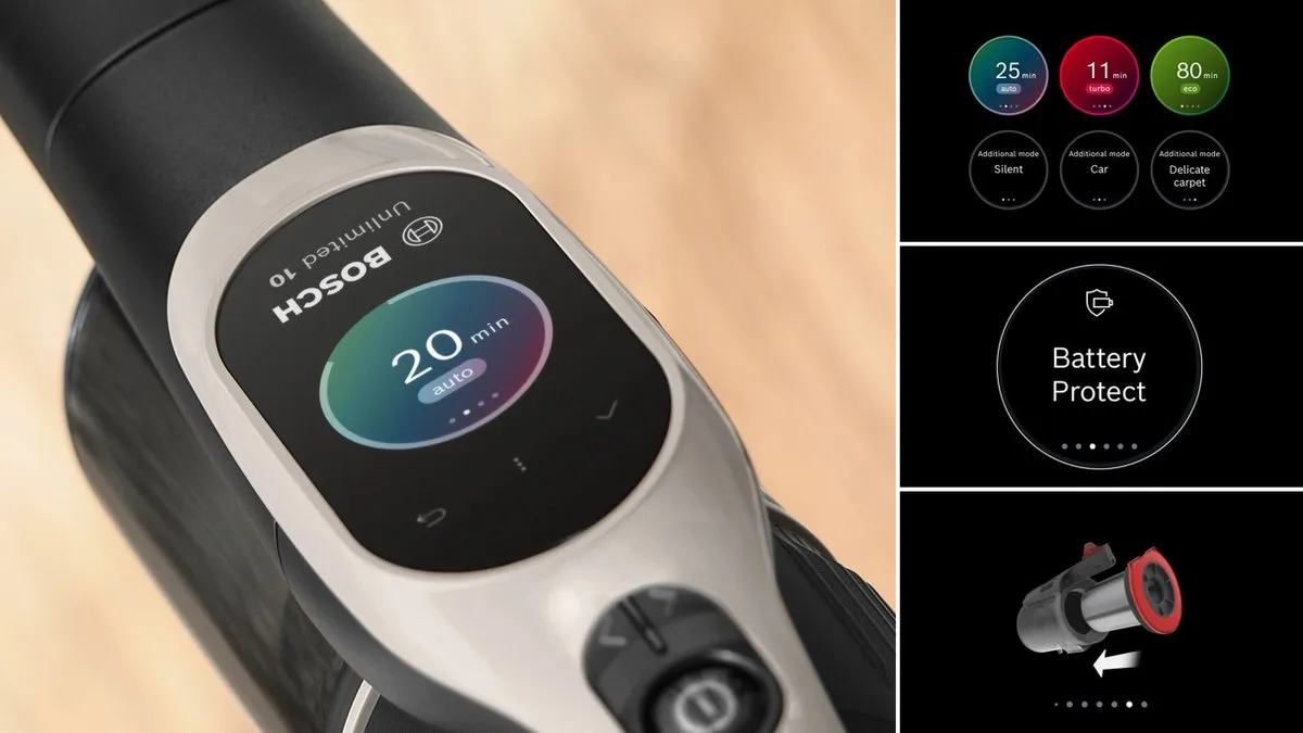 Bosch Unlimited 10 BBS1041GQC Steelstofzuiger - Grijs/Crème
