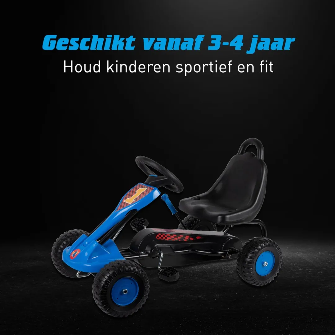 Eddy Toys Skelter Go-Kart met Handrem - 35 KG - Blauw