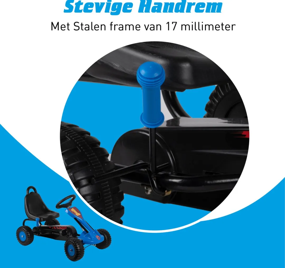 Eddy Toys Skelter Go-Kart met Handrem - 35 KG - Blauw
