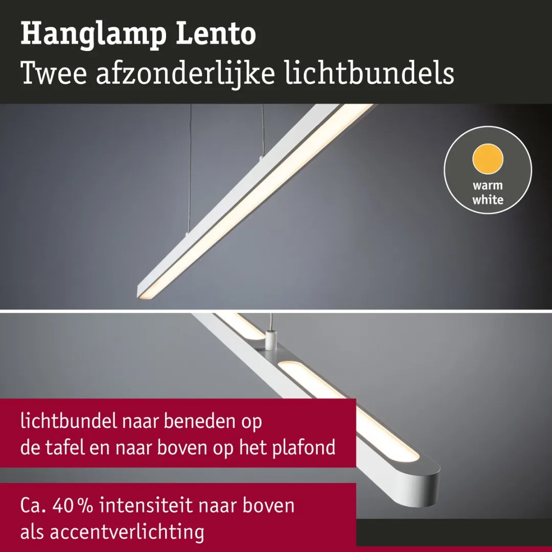 Paulmann Lento LED Hanglamp 42W - Wit Mat - Dimbaar