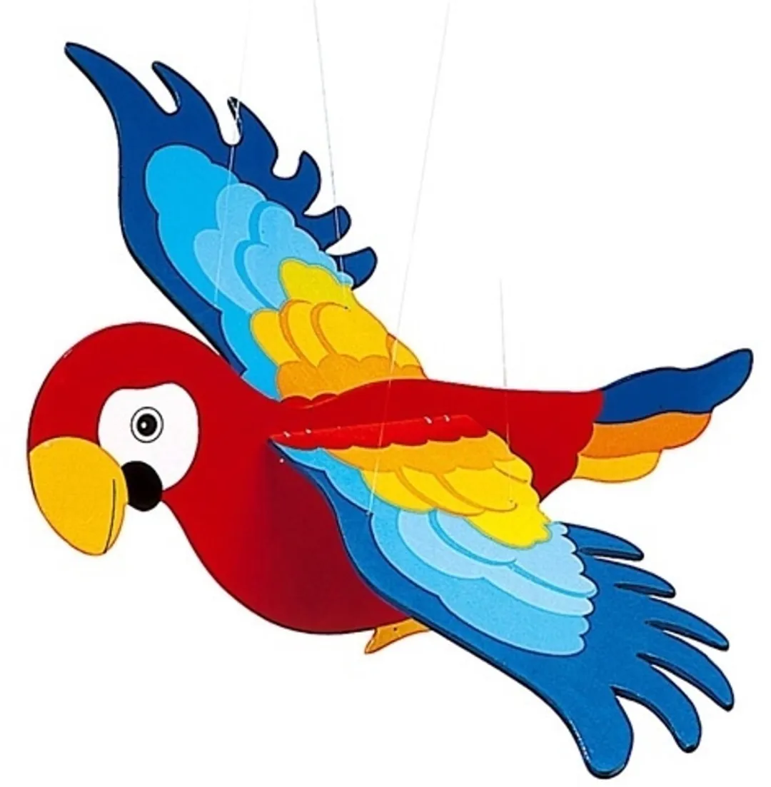 Goki Zweeffiguur Papegaai 65cm - Hangend - Multicolor