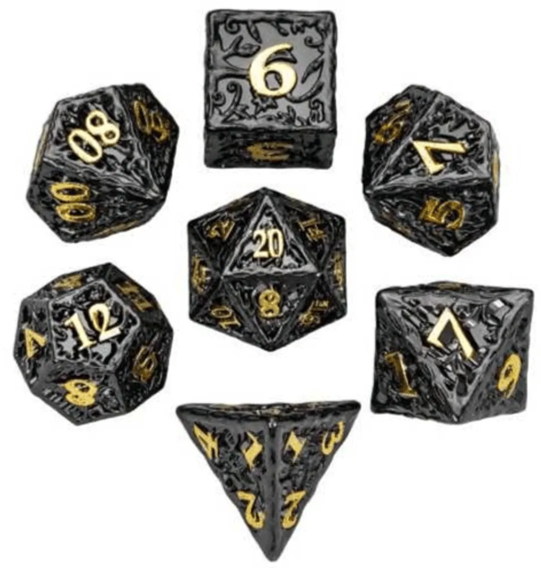 HOT Games Dobbelstenenset Metaal Zwart/Goud