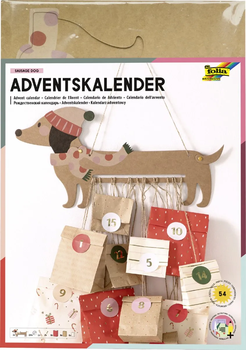 Folia Foliohond Adventskalender 54-delig