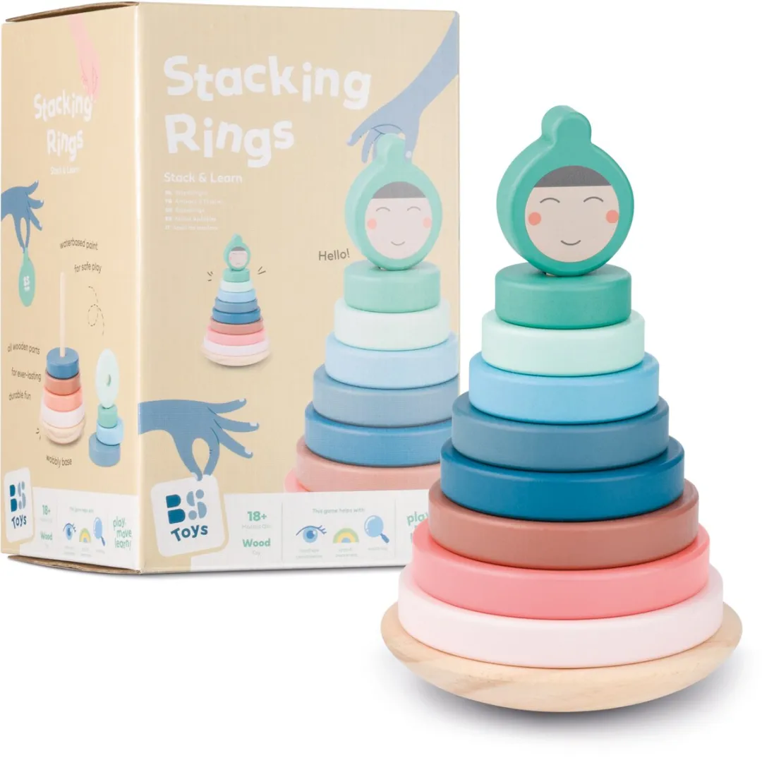 BS Toys Stapelringen GA544 - Houten Educatief Speelgoed - Meerkleurig