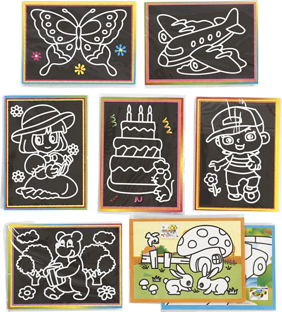 Creativ Company Creotime Krasplaatjes 9x12cm - 100 Assorti - 96 Stuks