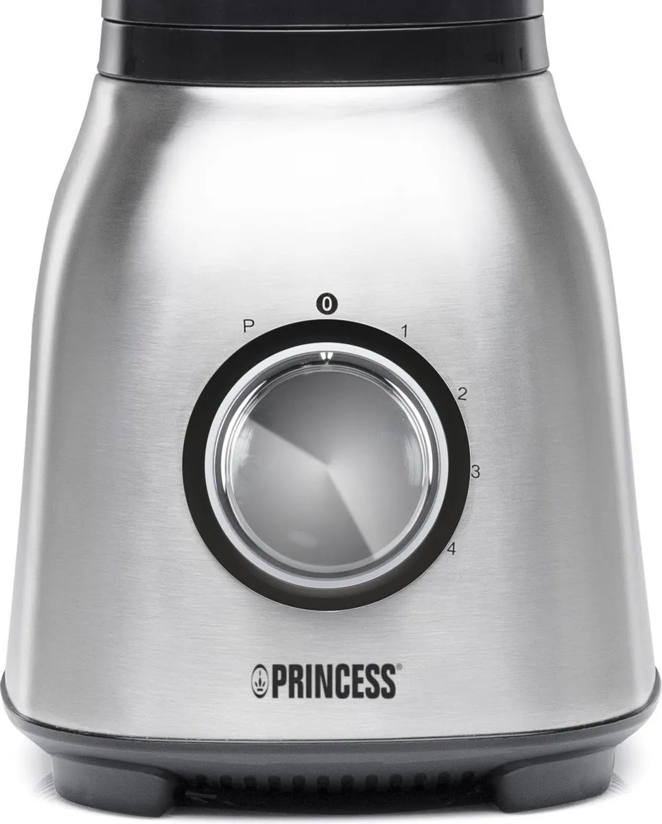 Princess Blender 1000W RVS - 4 Snelheden - 1,5L Glaskan