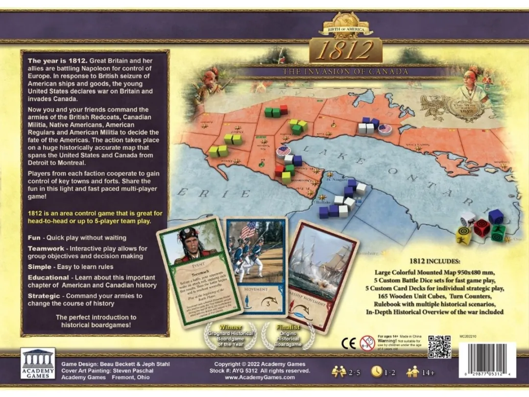 Academy Games Birth of America 1812 The Invasion of Canada AYG5312 - 2-4 Spelers