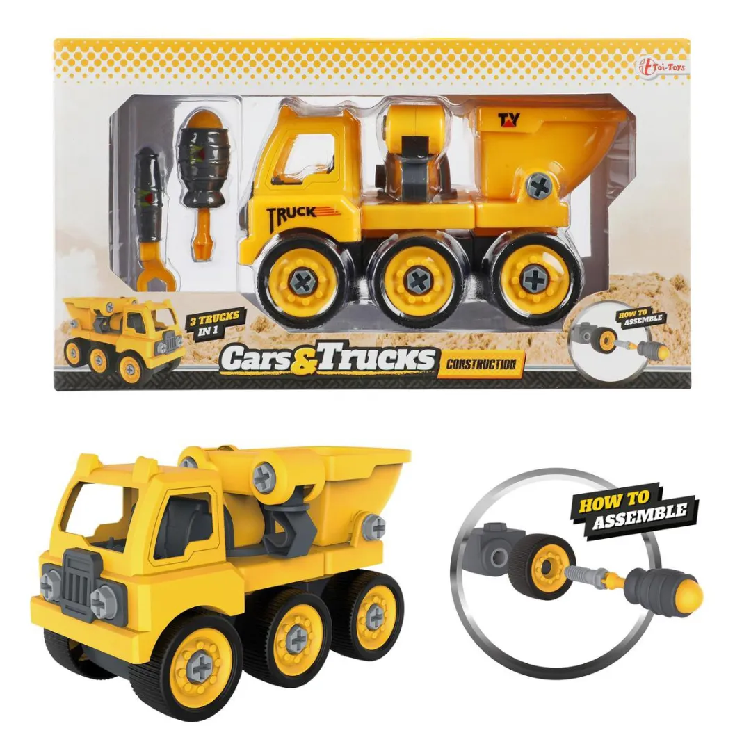 Toi-Toys Cars & Trucks 3-in-1 DIY Geel