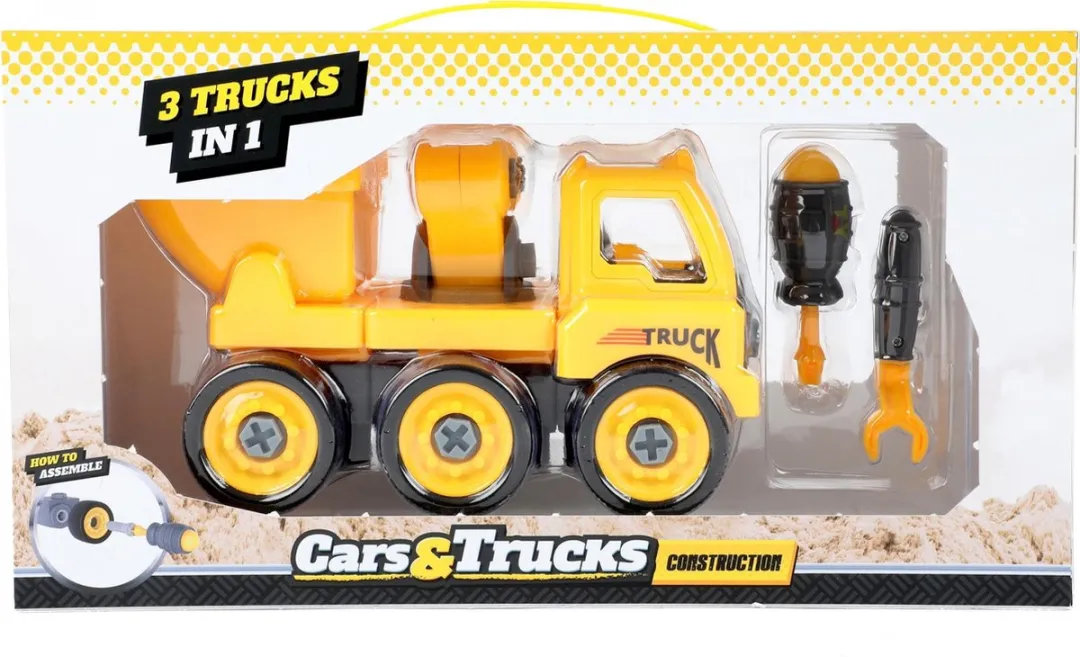 Toi-Toys Cars & Trucks 3-in-1 DIY Geel