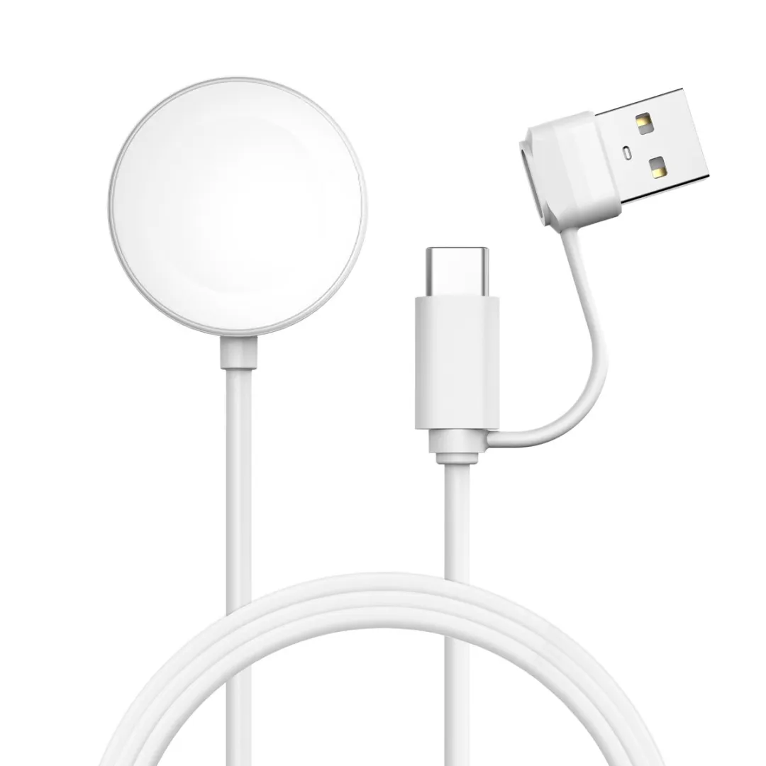 Imoshion SH00067305 Draadloze Oplader - Apple Watch 2-in-1 USB-A & USB-C 2m - Wit