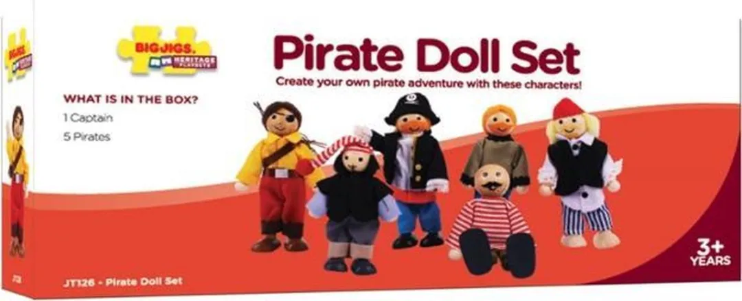 BIGJIGS Piraten Poppenhuispoppetjes JT126 - Meerdere kleuren