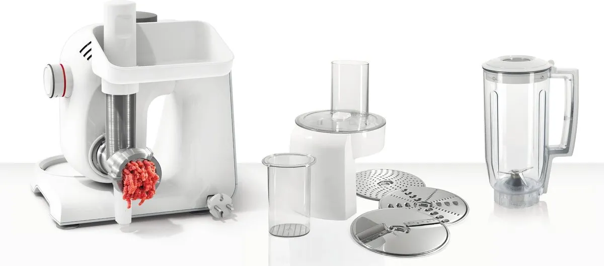 Bosch MUM58231 Keukenmachine 1000W - 7 Snelheden - 3,9L - Wit/Zilver
