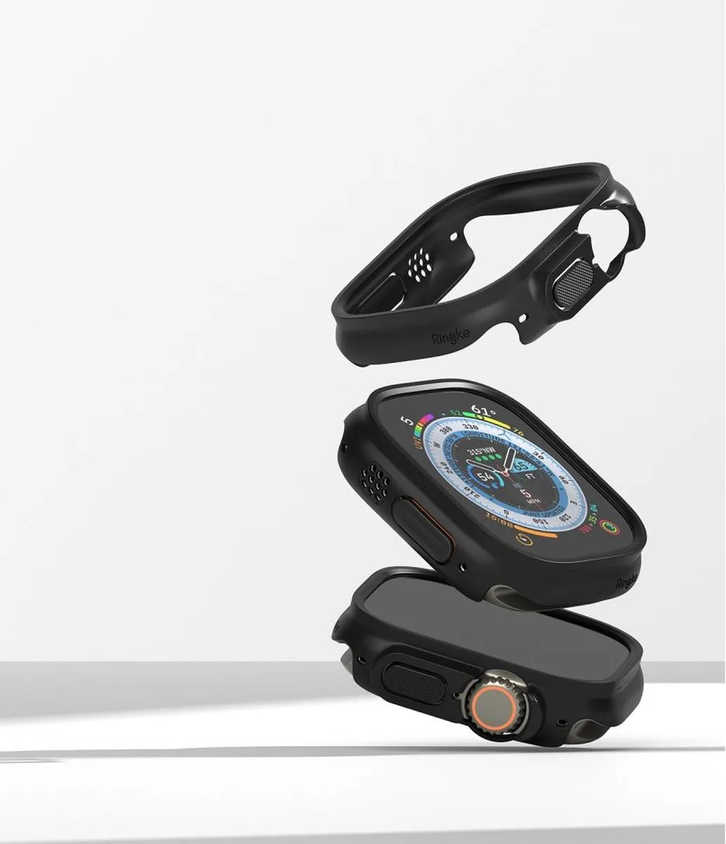 Ringke Slim Apple Watch Ultra 49mm Overlay - 2 Stuks - Helder & Mat Zwart