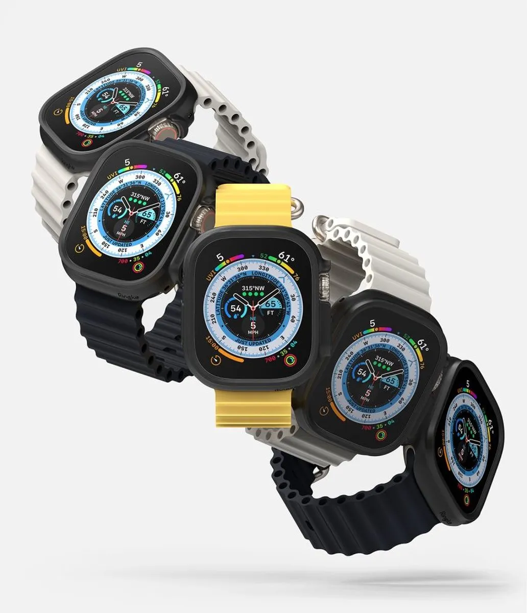 Ringke Slim Apple Watch Ultra 49mm Overlay - 2 Stuks - Helder & Mat Zwart