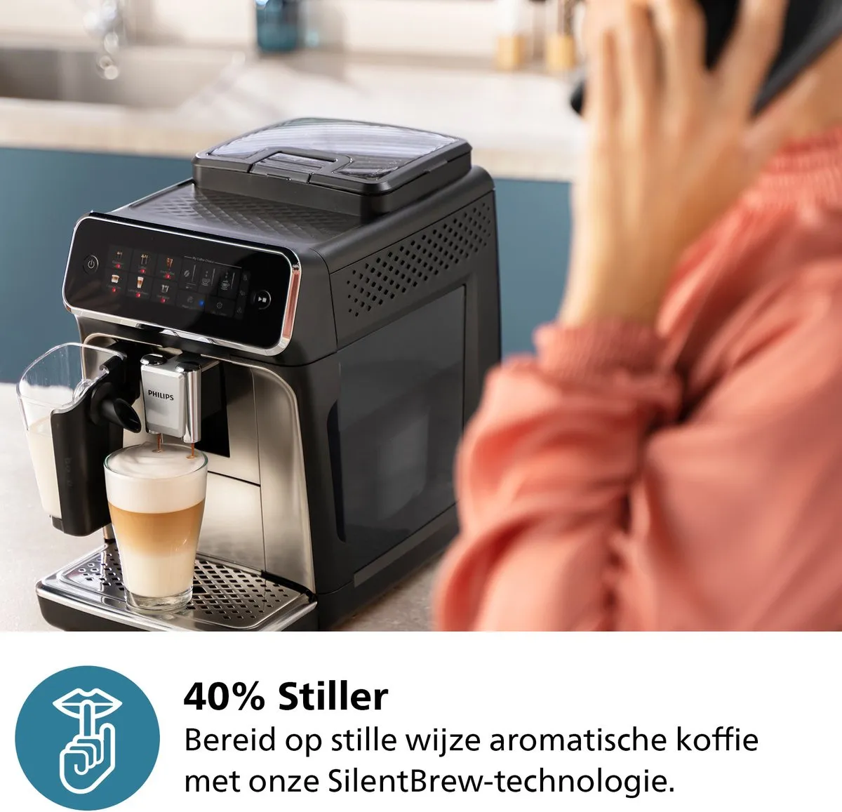 Philips 3300 Serie EP3349/70 Volautomatische Espressomachine - Zwart & Zilver
