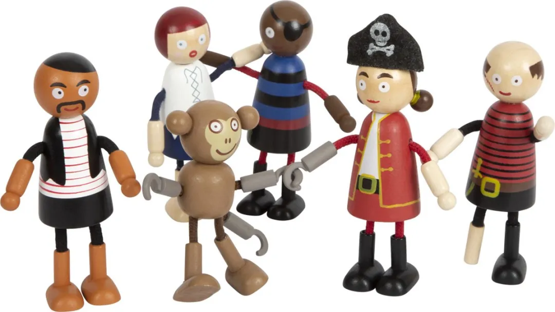 Small Foot Houten Piraat Buigbare Poppetjes - 6 Stuks