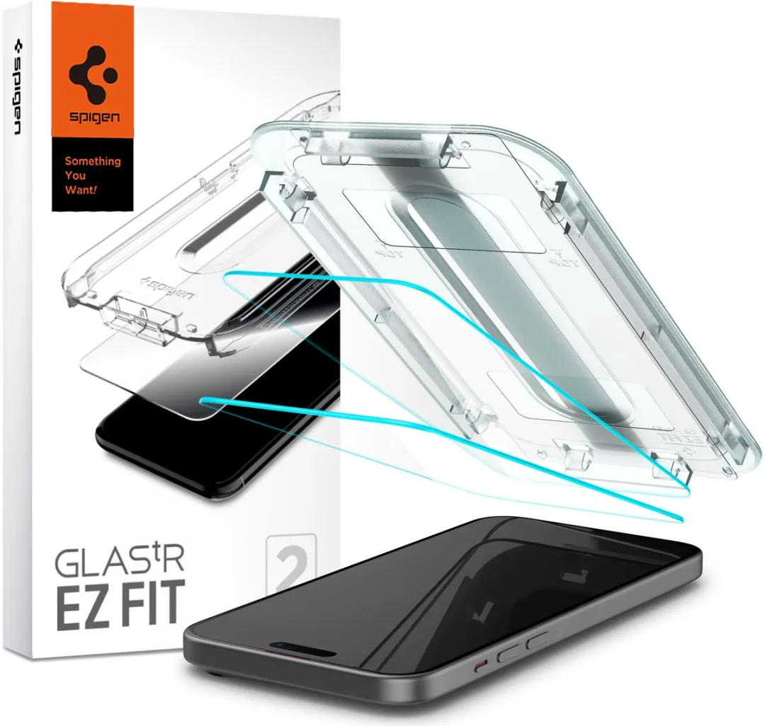 Spigen iPhone 15 Screenprotector AGL06903 - 2 Stuks