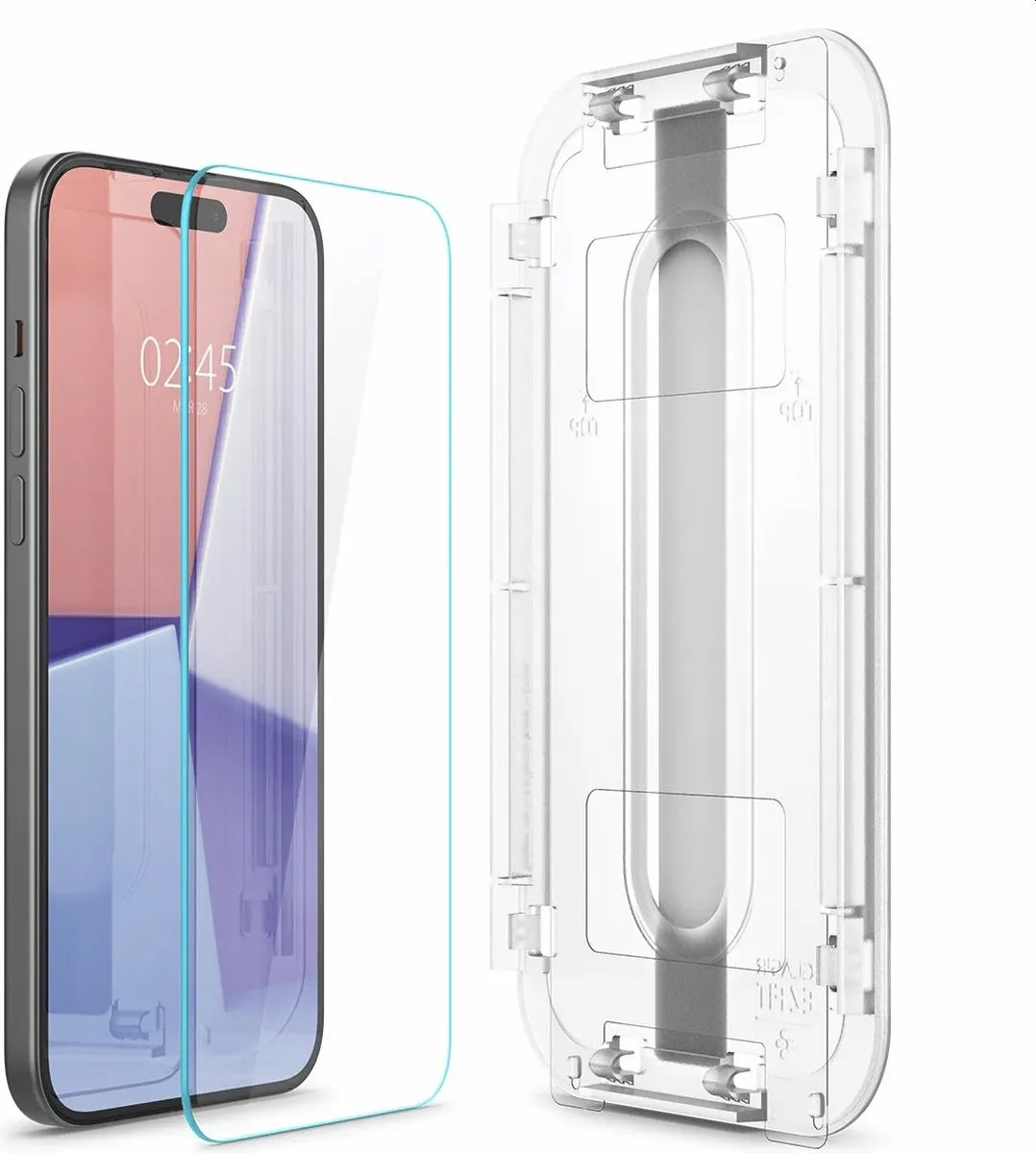 Spigen iPhone 15 Screenprotector AGL06903 - 2 Stuks - afbeelding 6 van 6