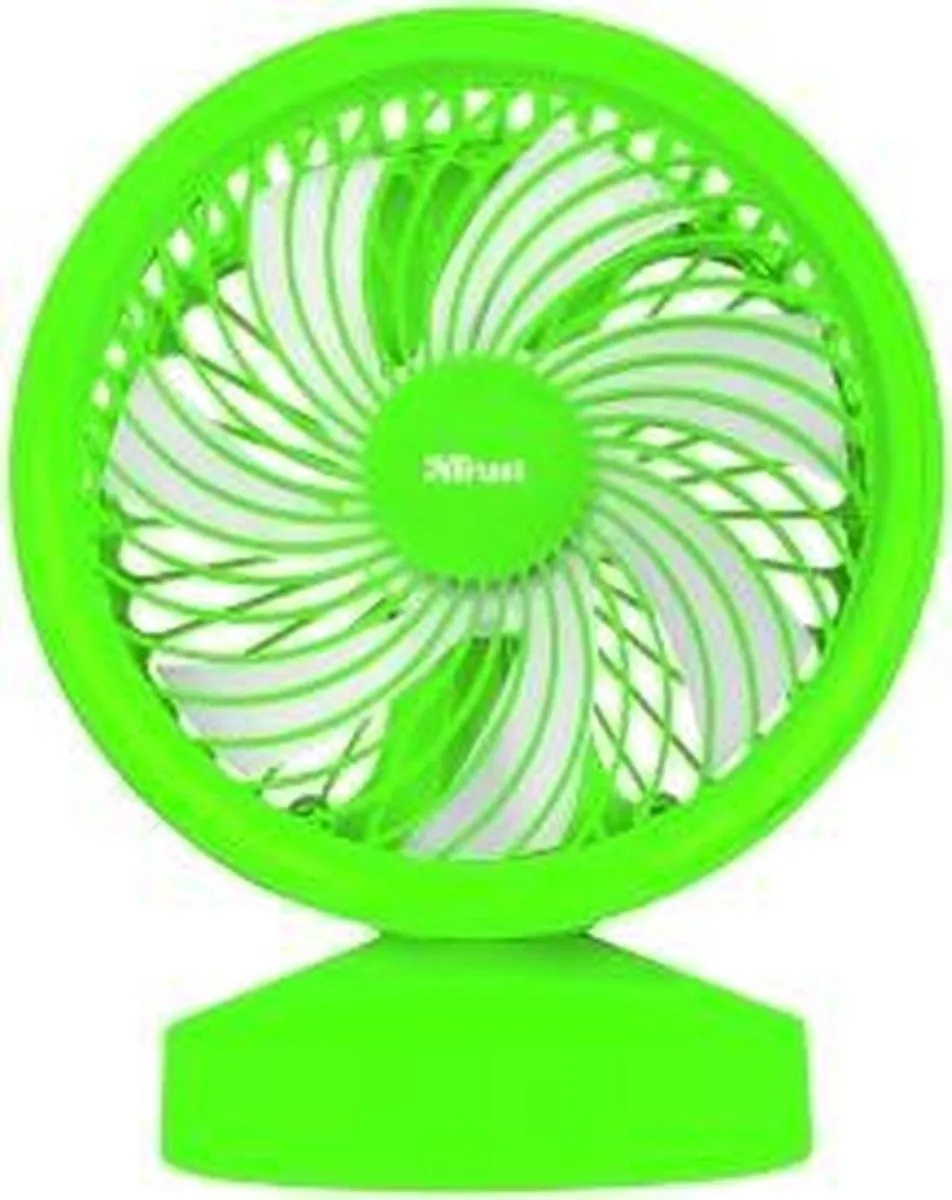 Trust - Ventu - USB Ventilator - Groen - Met powerbank 4400 mAh - Voor op het strand - op vankantie