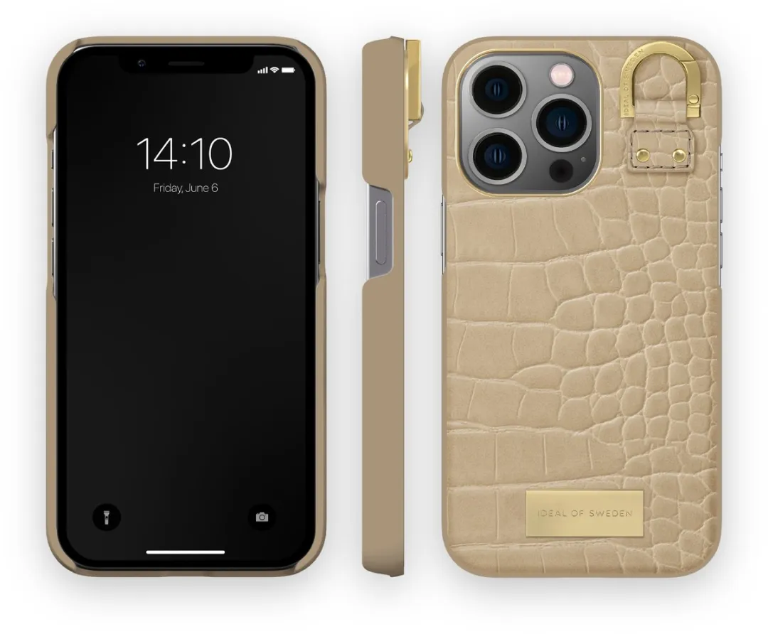 iDeal of Sweden Fashion Case Atelier iPhone 13 Pro Warm Beige Croco - afbeelding 3 van 4