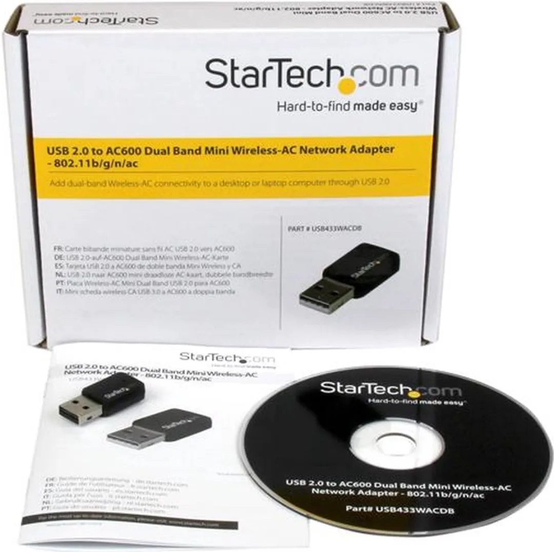 Startech USB433WACDB USB 2.0 AC600 - Zwart - afbeelding 5 van 5