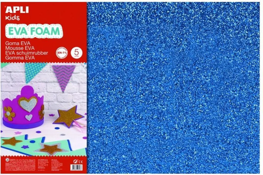 Apli Kids EVA Foam vellen 60x40cm Glitter Blauw