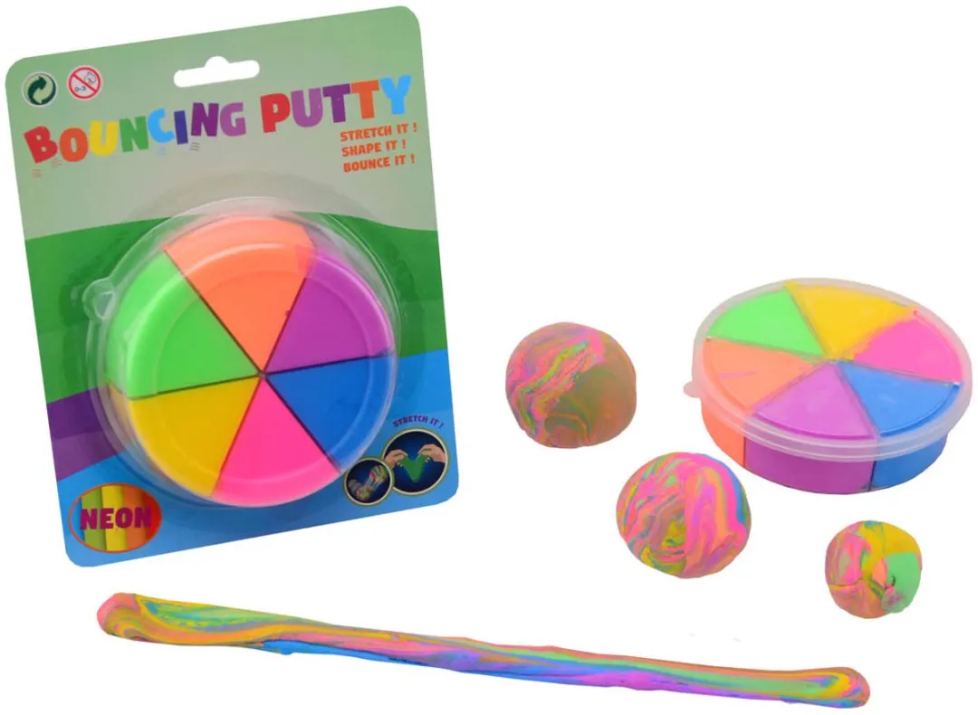 Johntoy Speelklei Bouncing Duo Multicolor - 6 Stuks