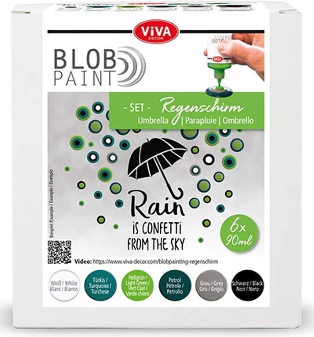 Viva Decor Blob Paint Regenscherm Set