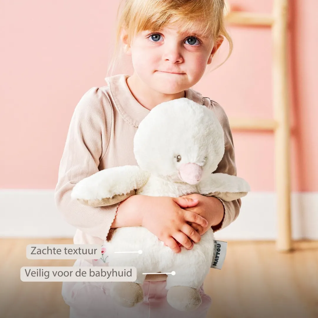 Nattou FanFan Knuffel Eendje 30cm - Gebroken Wit