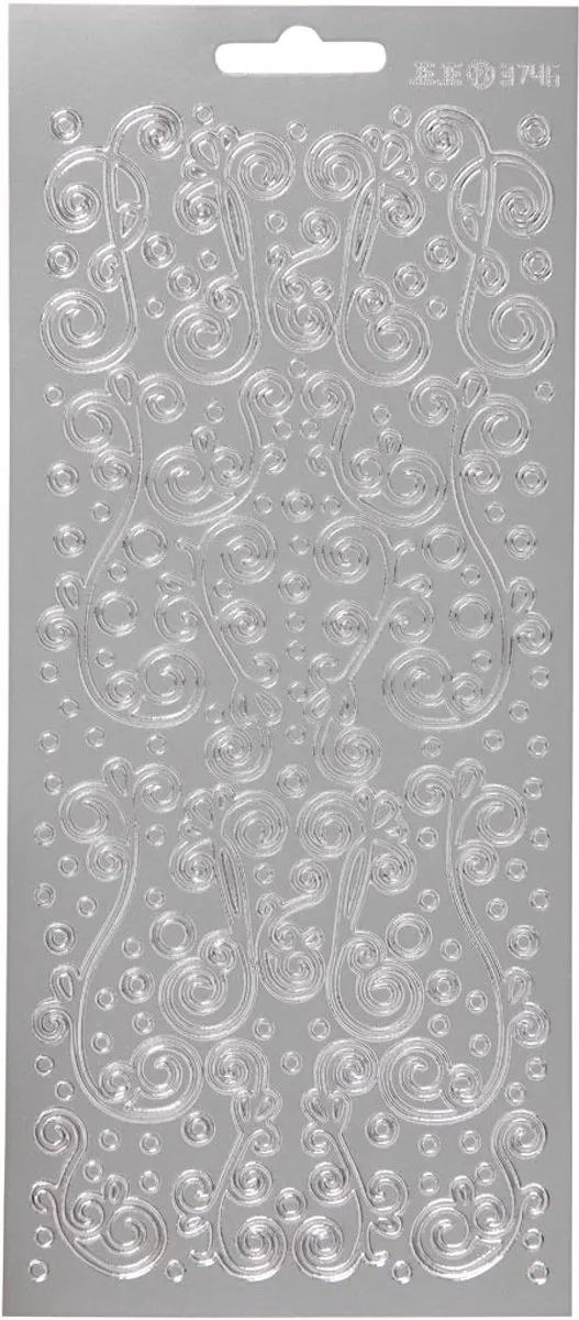 Creativ Company Zilver Swirl Folie Stickers 10x23cm
