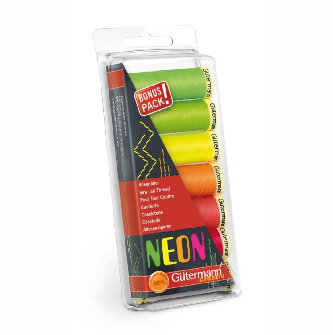 Gutermann Neon Naaigaren 7x100m - 7 Kleuren