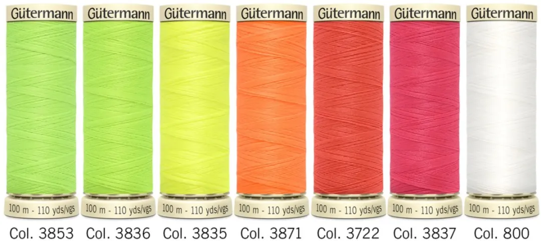 Gutermann Neon Naaigaren 7x100m - 7 Kleuren