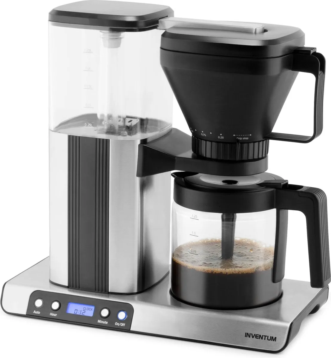 Inventum KZ813D Koffiezetapparaat 1,25L - 10 Kopjes - Zwart/RVS