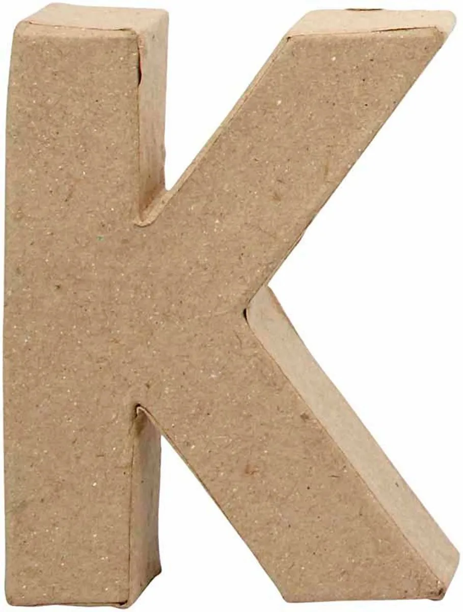 Creativ Company Letter K Papier-mâché 10cm - Bruin