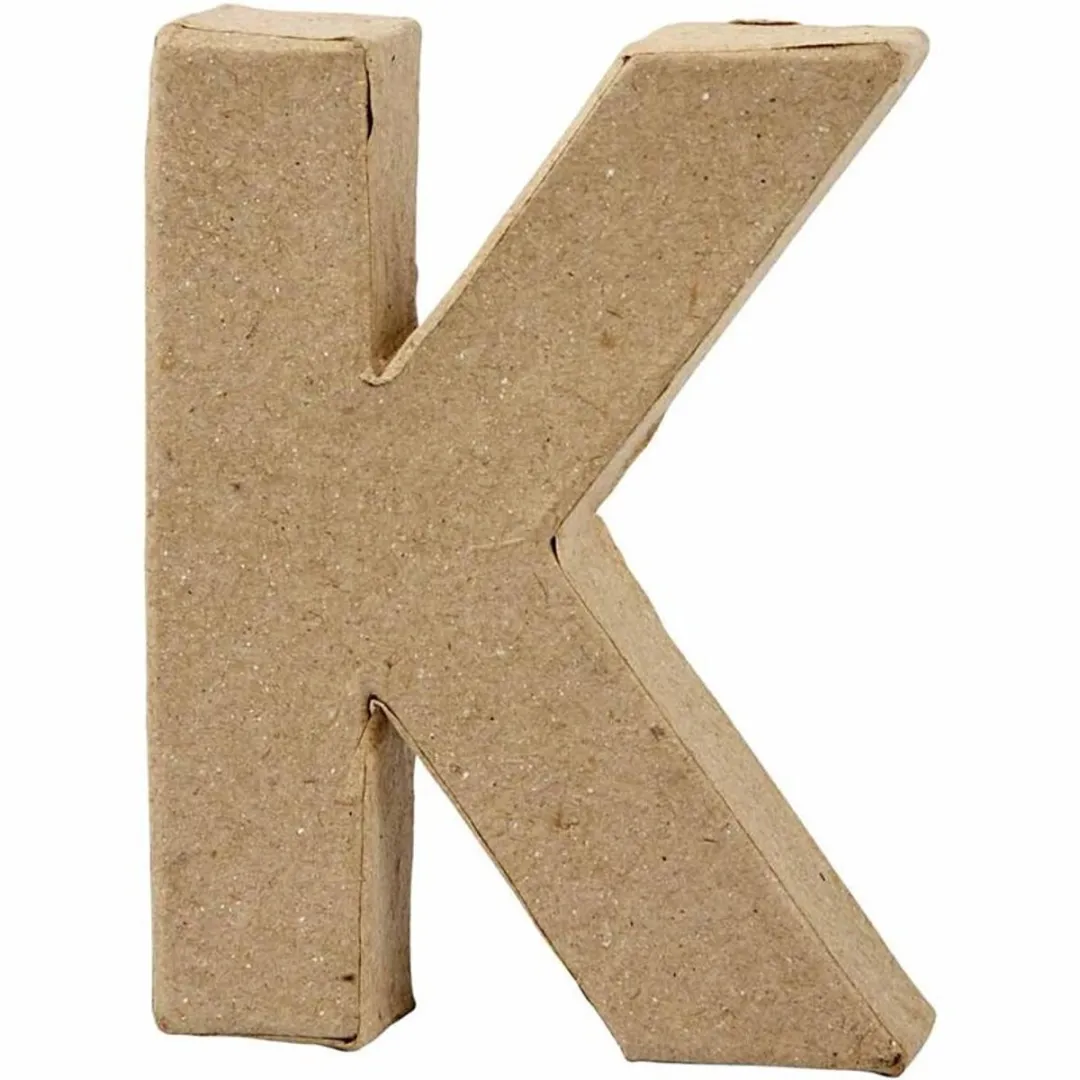 Creativ Company Letter K Papier-mâché 10cm - Bruin
