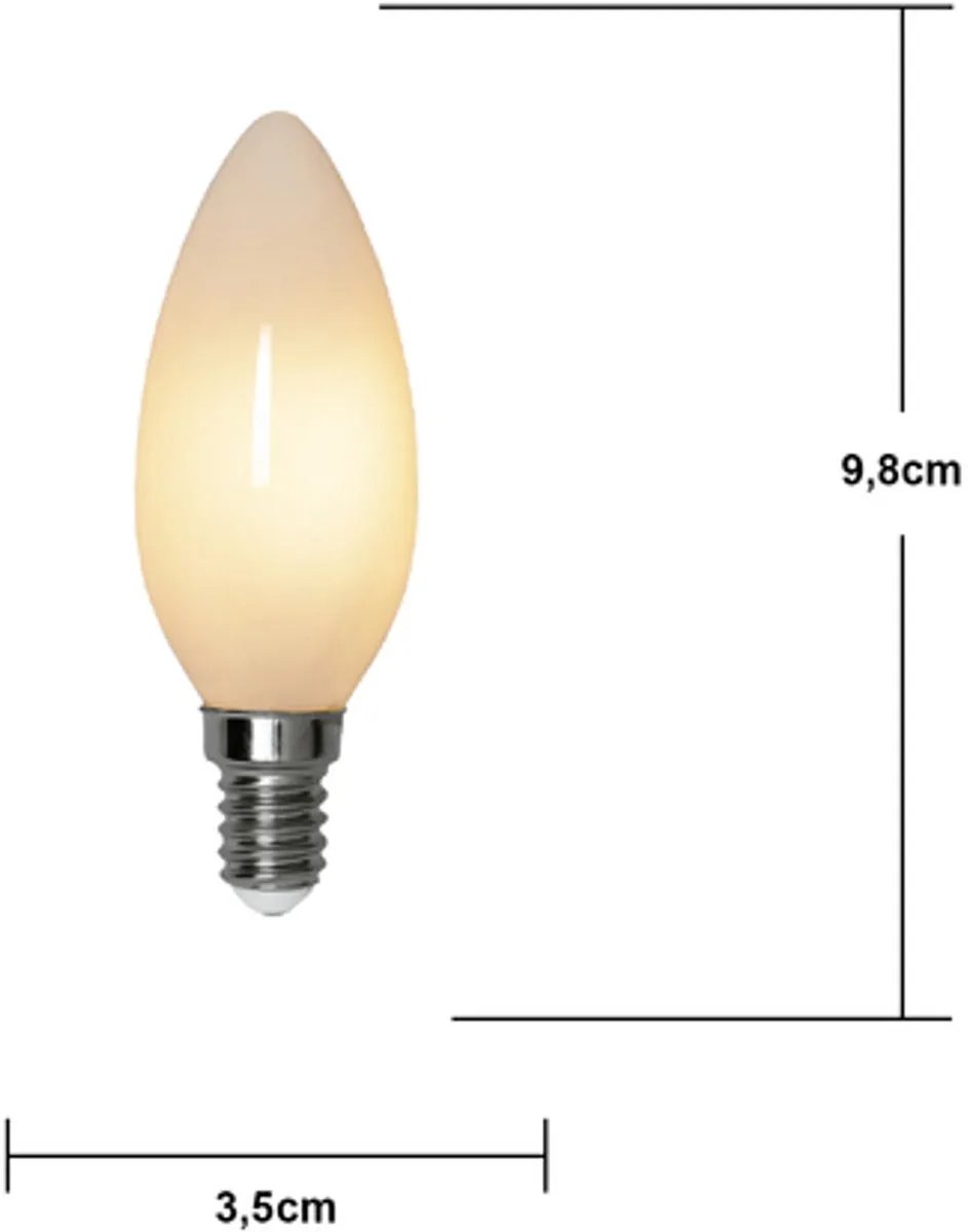 Star Trading Kaarslamp E14 4W Extra Warm Wit Mat