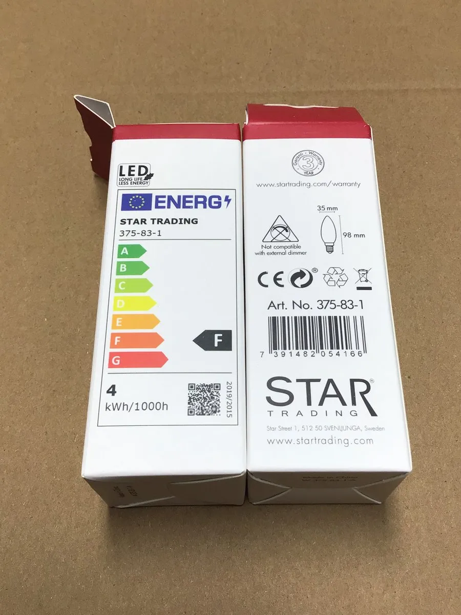 Star Trading Kaarslamp E14 4W Extra Warm Wit Mat