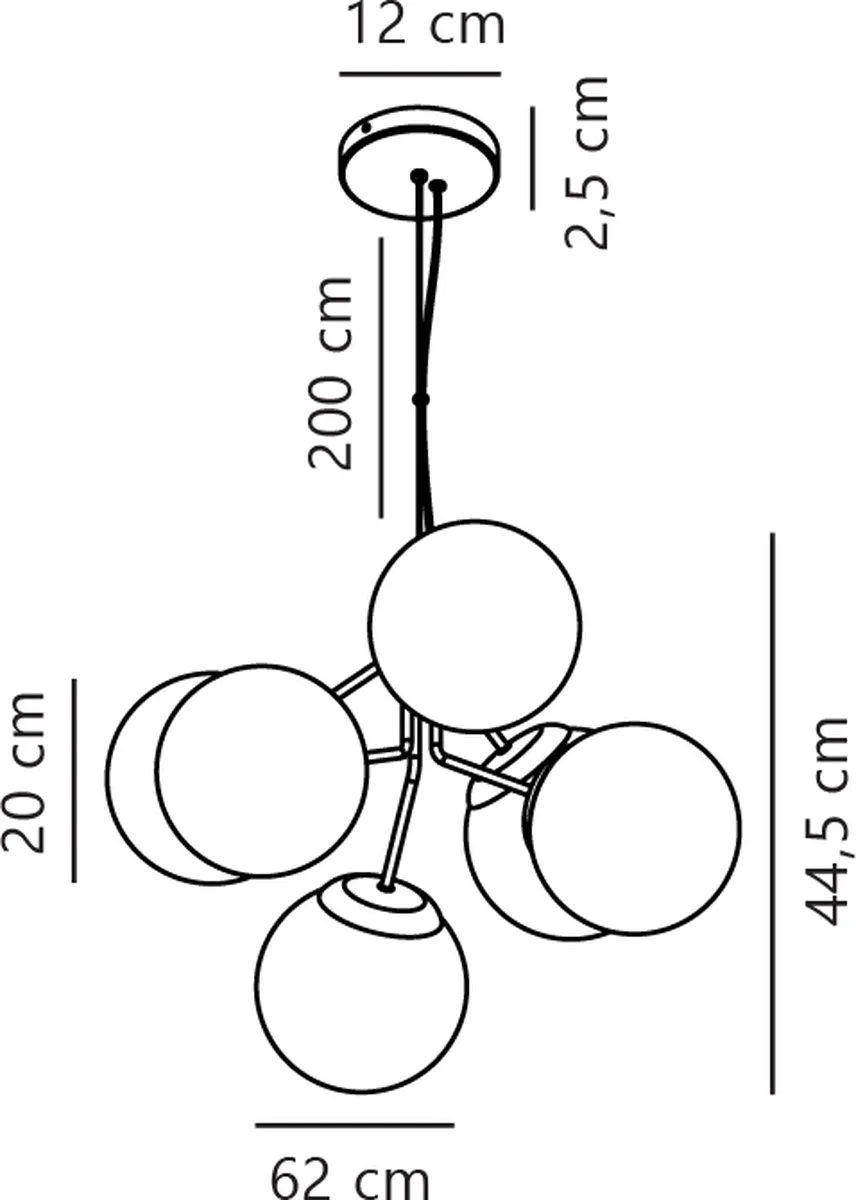 Nordlux Ivona Hanglamp 6xE27 - Zwart