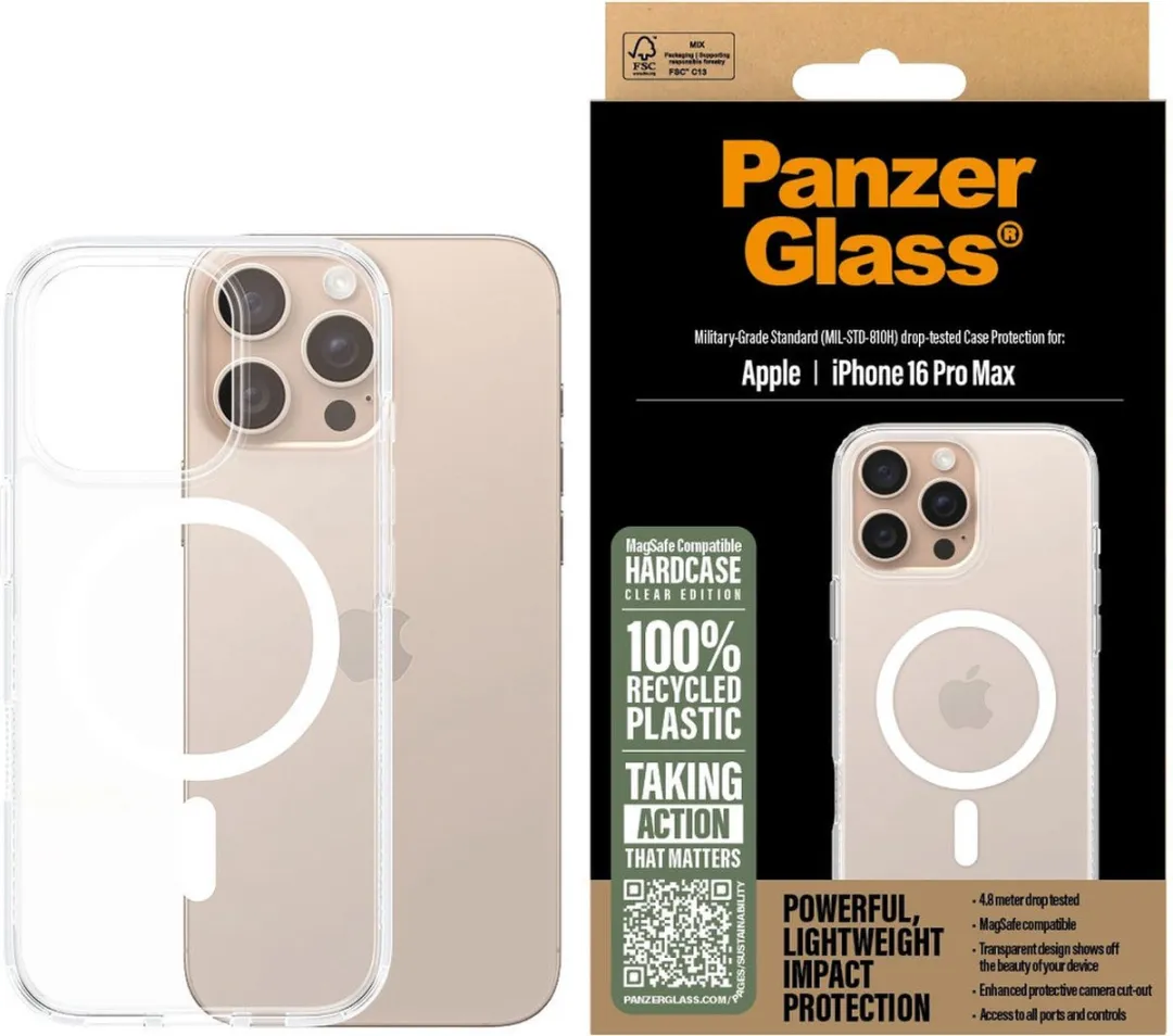 PanzerGlass iPhone 16 Pro Max HardCase - Transparant Wit - MagSafe