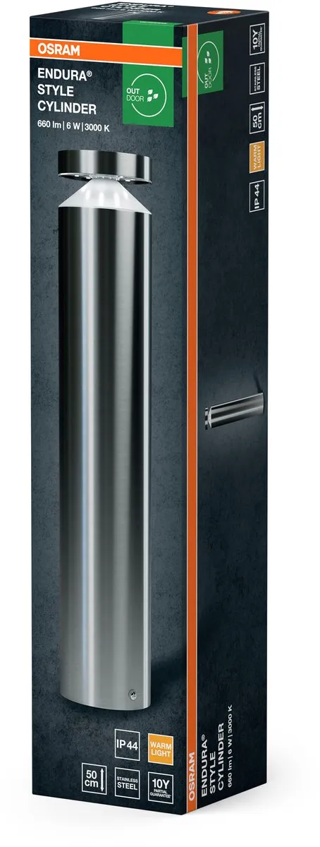 Osram Endura Style Cylinder Buitenlamp 6W - 3000K - 660lm - Staal