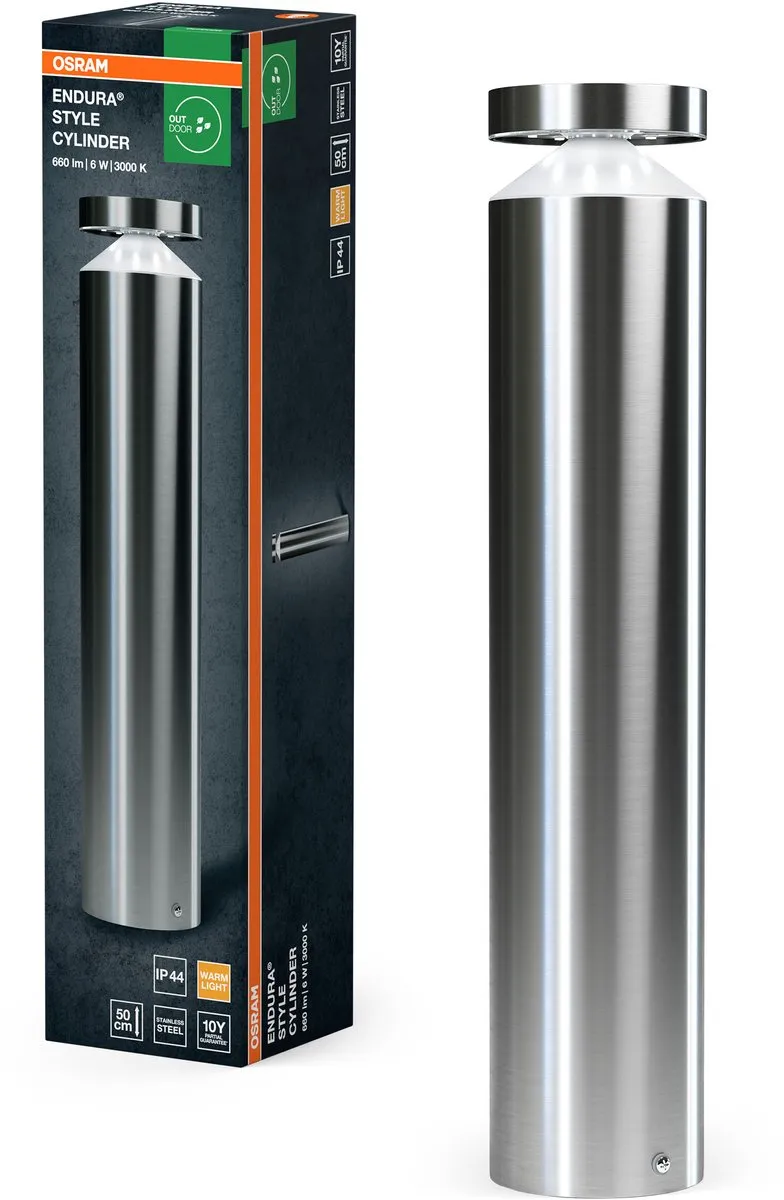 Osram Endura Style Cylinder Buitenlamp 6W - 3000K - 660lm - Staal
